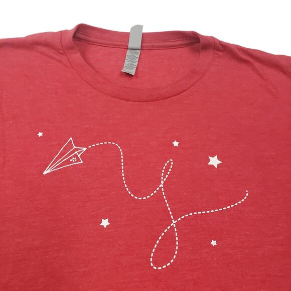 Next Level Apparel T Shirt Women Medium Paper Airplane Red Short Sleeve Tee Top - Picture 6 of 11